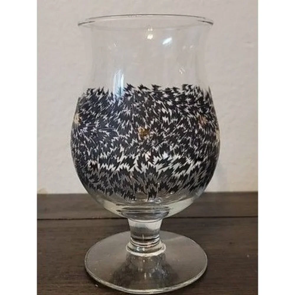 Duvel Beer Tulip Glass Eley Kishimoto Black And Gold Flurry Art Series Barware - Picture 2 of 7